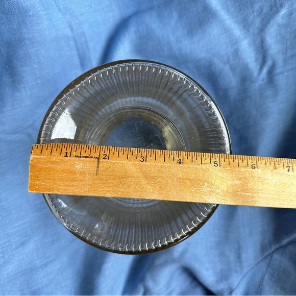 Ribbed Glass Vase with Reflective Gold Wrap Trim - Picture 11 of 11